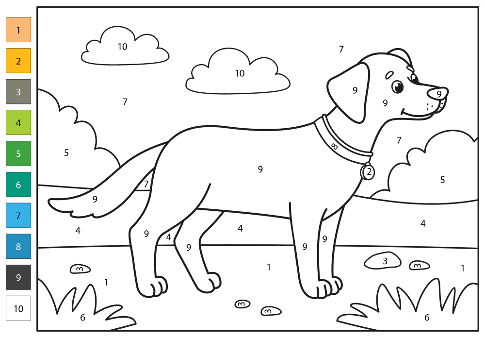 Blacklab Color By Number Coloring Page Md Coloring Page — Free Printable — free printable coloring page